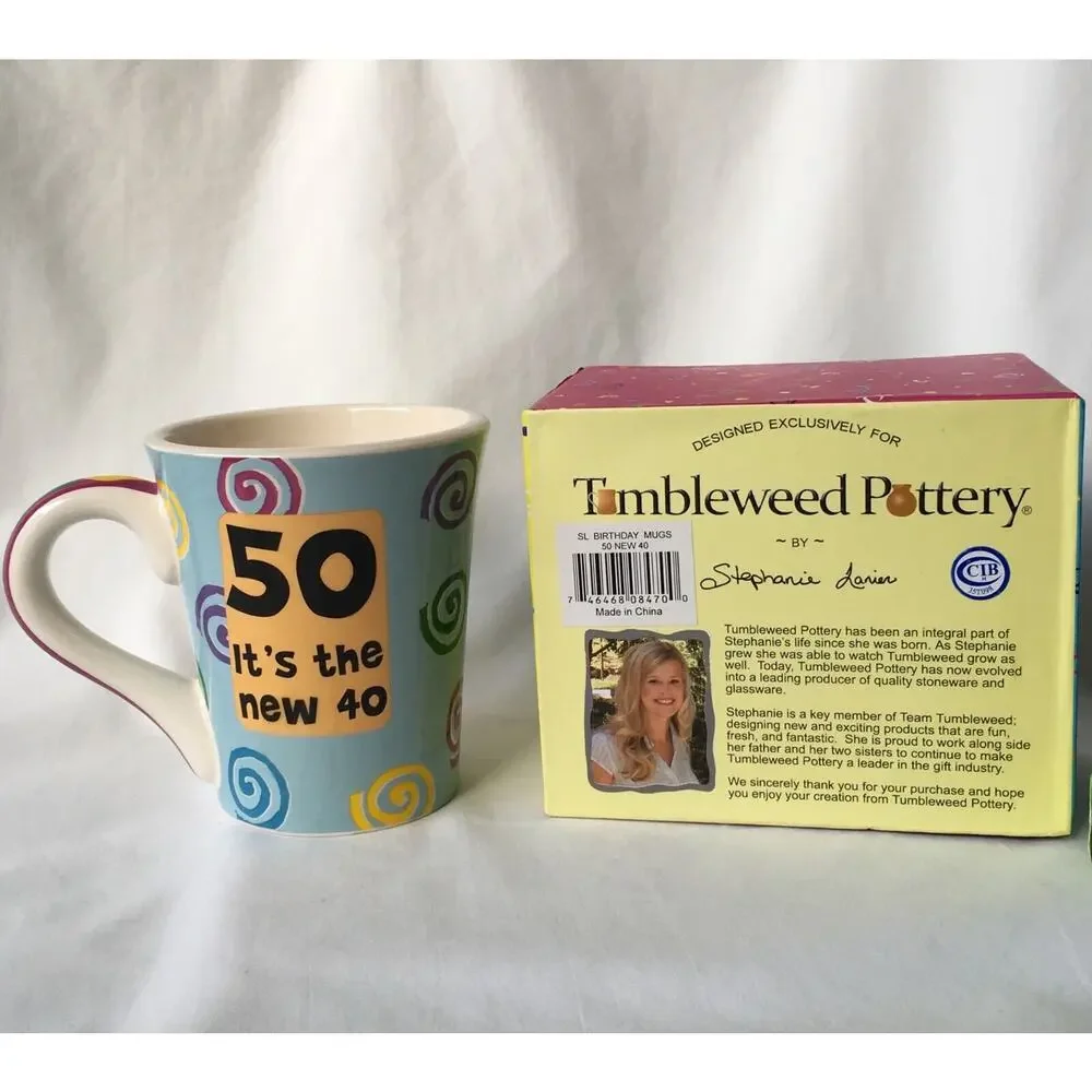Tumbleweed‎ Pottery Cup 50th Birthday Mug
